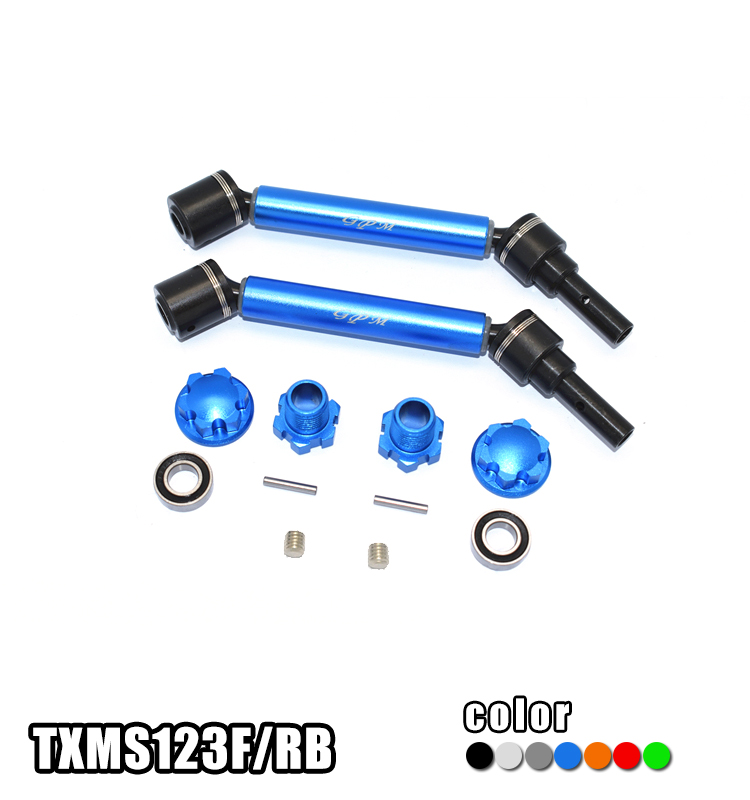 HARDEN STEEL+ALUMINUM FRONT/REAR ADJUSTABLE CVD DRIVE SHAFT+HEX ADAPTER+WHEEL LOCK TXMS123F/RB FOR 1/10 SCALE MAXX 89076-4